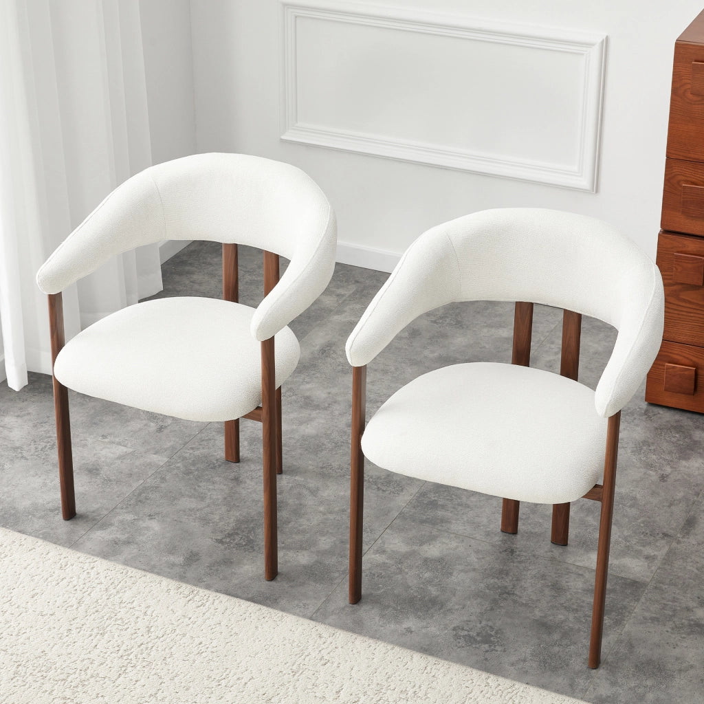 Sedia in Tessuto con Gambe in Metallo ¨C Xylo ¨C Bianco, Set 2 Pezzi
