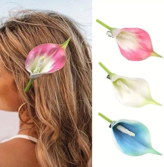 Set di Spille per Capelli Bohémien | Accessori per Sposa e Matrimonio a Stile Hawaii | Finte Fiore Tropicale | Per Donne e Ragazze