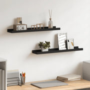 Mensole con Sporgenza 2 pz Nere 60x9x3 cm MDF cod mxl 33313