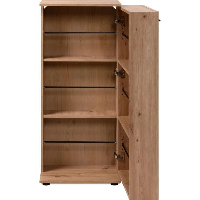 Scarpiera Satos - Rovere Artisan - 100 x 110 x 34 cm - Capacità 12 paia