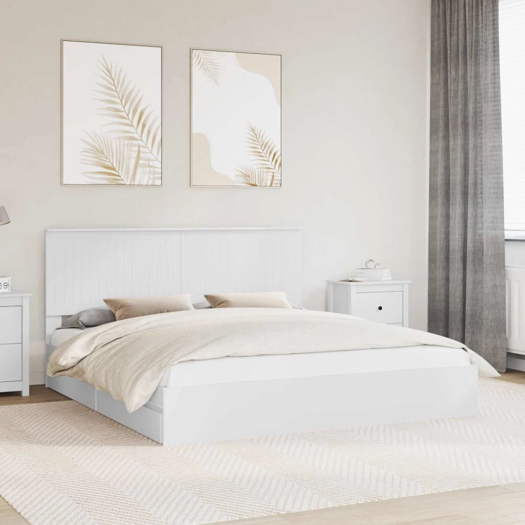 Letto con Contenitore Bianco 180 x 200 cm Legno multistrato