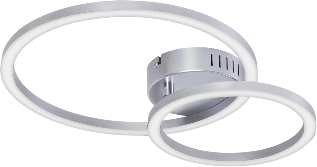 ZMH Plafoniera moderna 2 anelli LED argento 23W 4000K per soggiorno cucina camera da letto ufficio