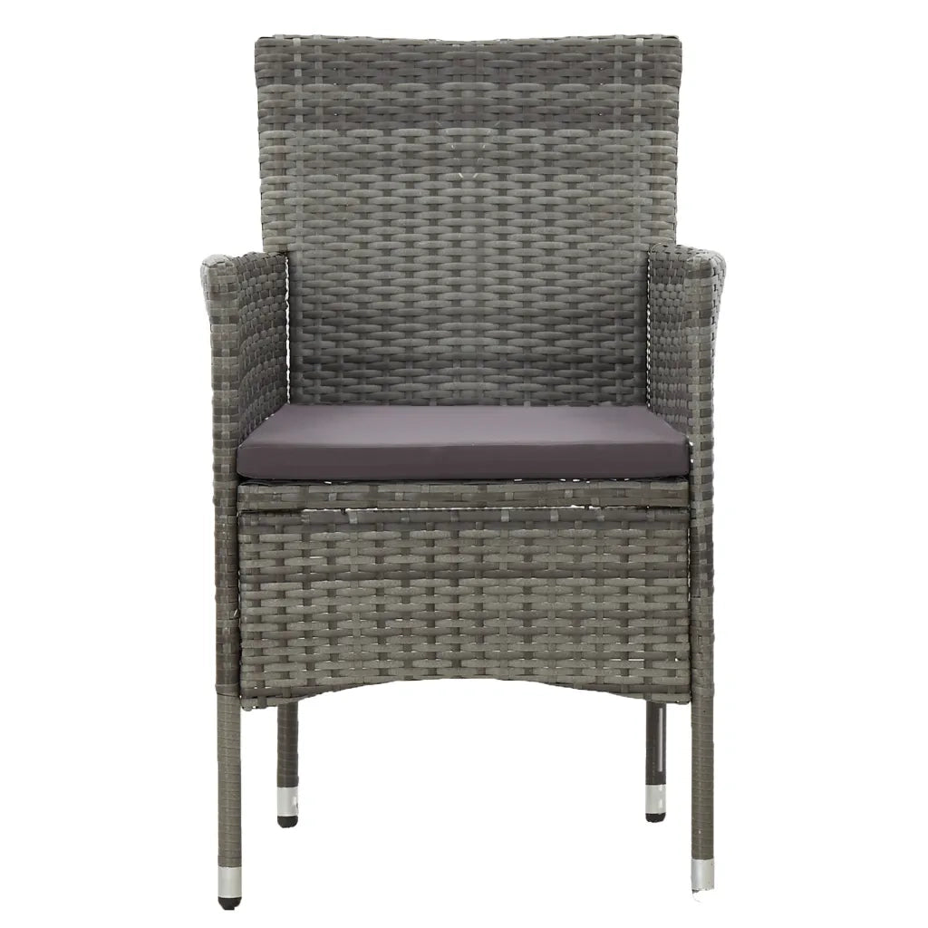 Set da Pranzo per Giardino 11 pz in Polyrattan Grigio cod mxl 45007