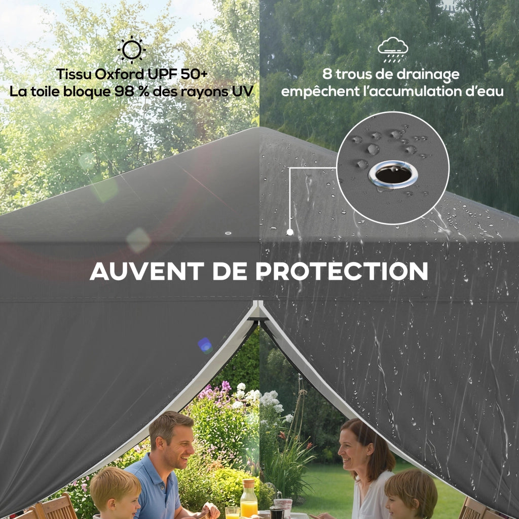 Tonnelle da giardino pieghevole ¨C zephmum ¨C 2.5x2.5m grigio scuro