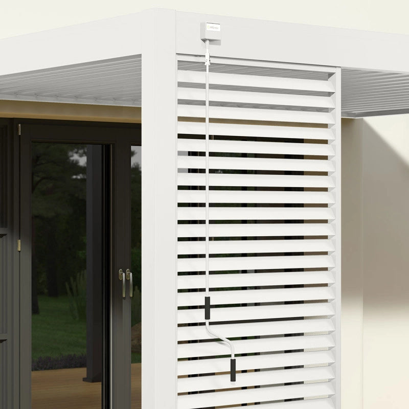 Pergola bioclimatica OmbrÃ©a Â® VS 3x4M addossata - Bianco - V2