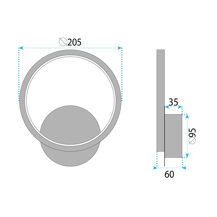 Applique Da Parete Led Lhj081-w Black