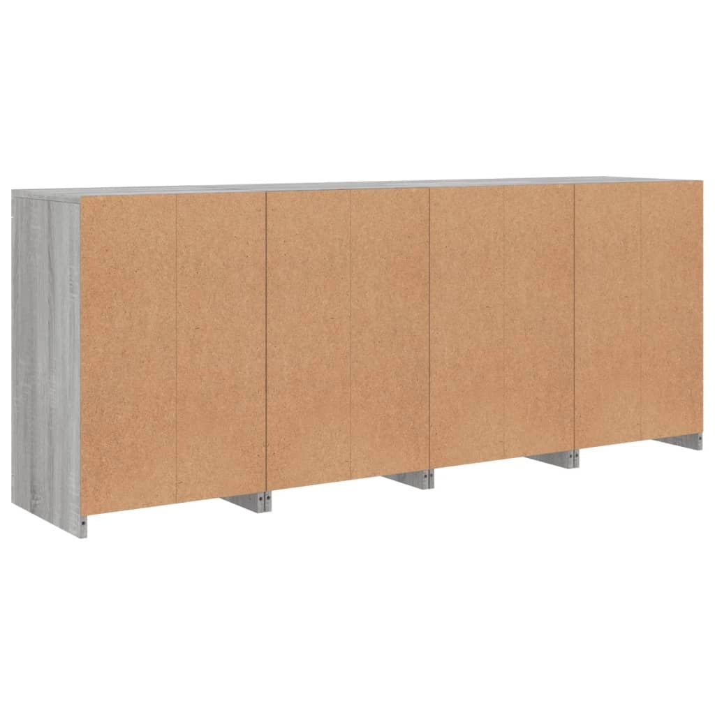 Buffet credenza cassettiera armadio mobile contenitore organizer per cucina soggiorno salotto con luci LED Sonoma 164 x 37 x 67 cm grigio 02_0030060