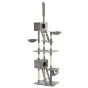 Albero per Gatti con Tiragraffi in Sisal 230-260 cm Grigio CFW8330964
