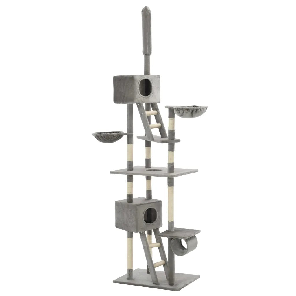 Albero per Gatti con Tiragraffi in Sisal 230-260 cm Grigio CFW8330964
