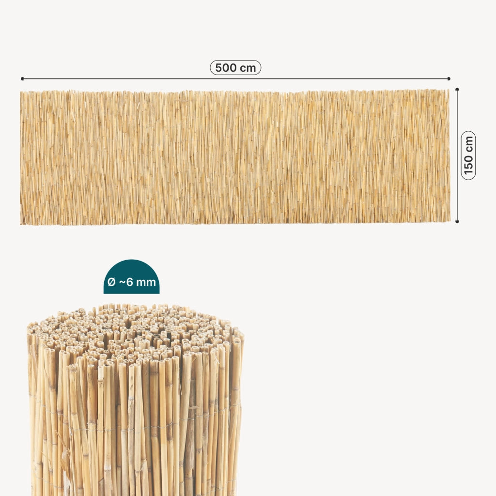 Recinzione Frangivista Abbateggio in Canna Naturale 150 x 500 cm casa.pro
