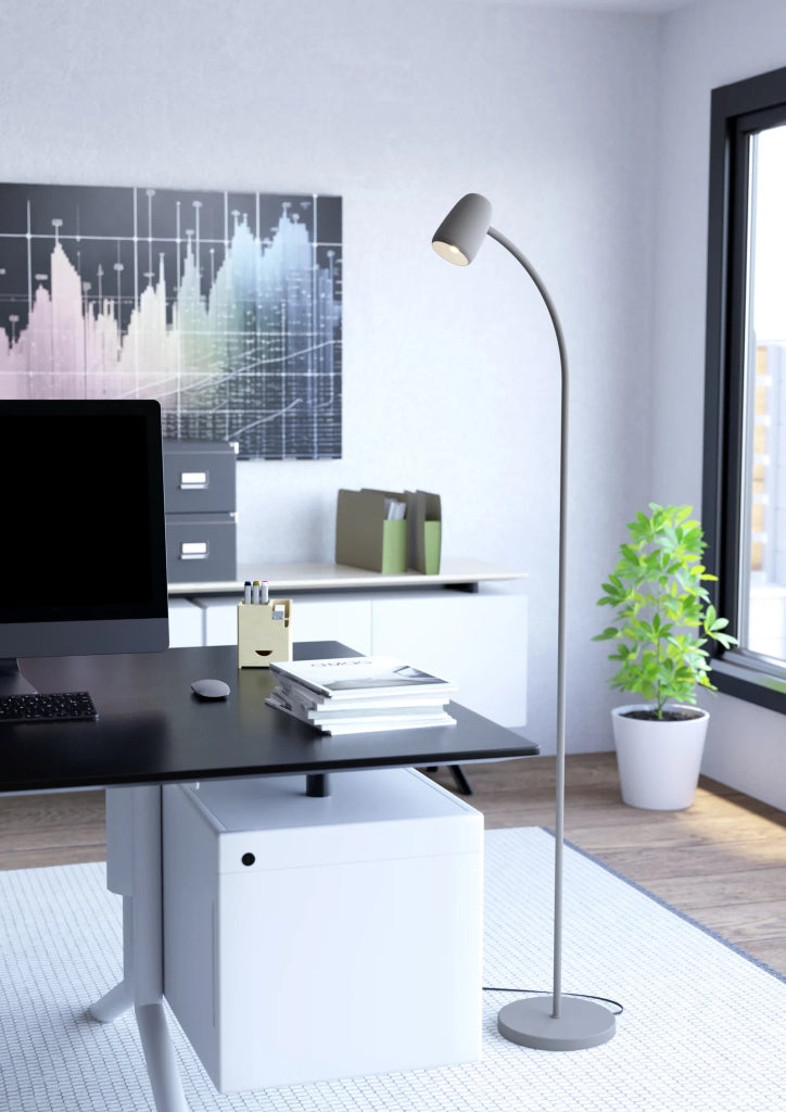 Piantana Industrial Minimal Carlo Acciaio Marrone 1 Luce E14 Ip20