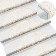 Tappetini per scale 10 pz 56x17x3 cm Bianco Semicircolari 149795