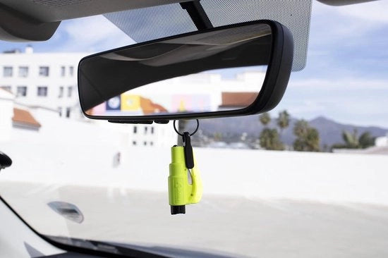 Strumento di Emergenza per Fuga da Automobile - Taglia Cinture di Sicurezza - Finestra 2-in-1 - Giallo - Compatto - 2 Pezzi