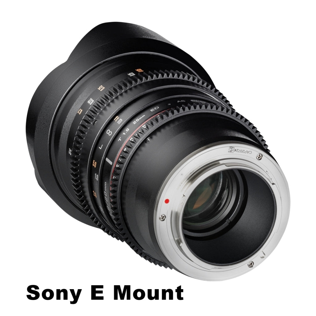 MF 20mm T1.9 Video DSLR per Nikon F - ultra grandangolare 94,8°, formato pieno, eccellente qualità dell'immagine, apertura e messa a fuoco manuali, inclusa borsa e paraluce