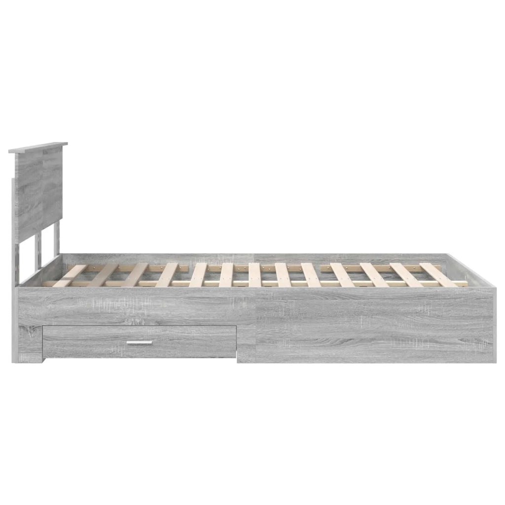 Struttura del letto con testiera Grigio Sonoma 120 x 200 cm