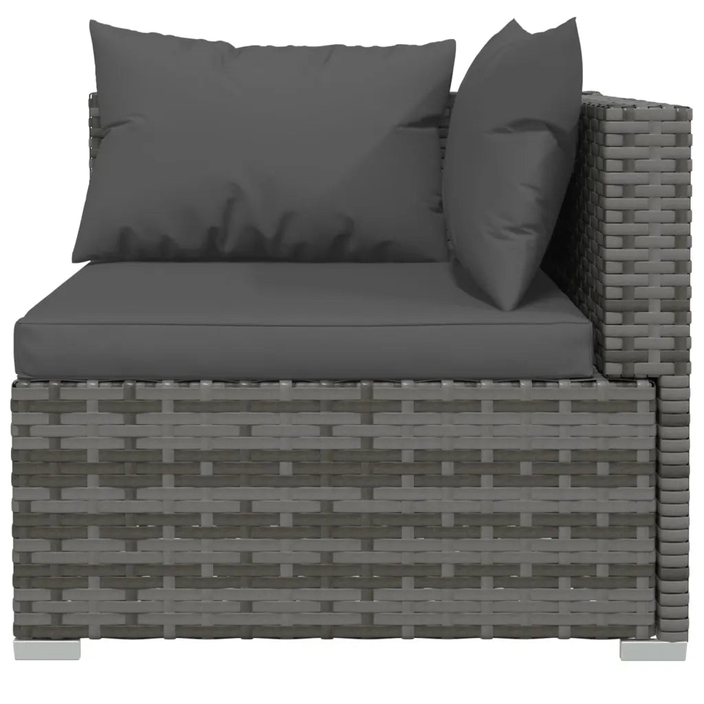 Set Divani da Giardino 9 pz con Cuscini in Polyrattan Grigio cod mxl 45172