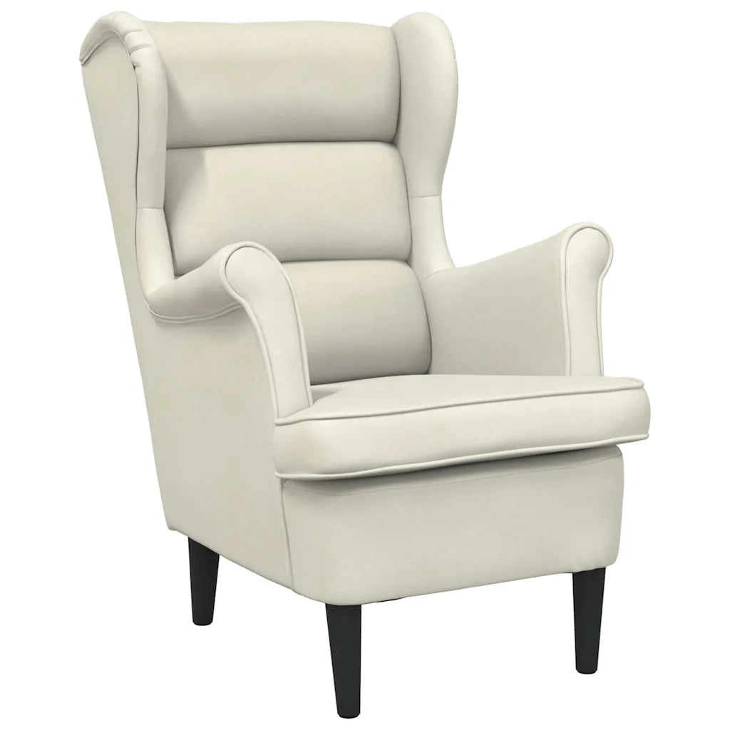 Poltrona Bianco Crema in Velluto cod mxl 9631