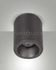 GUAMO PLAFONIERA TONDA NERA 1 LUCE ATTACCO GU10 D.9CM