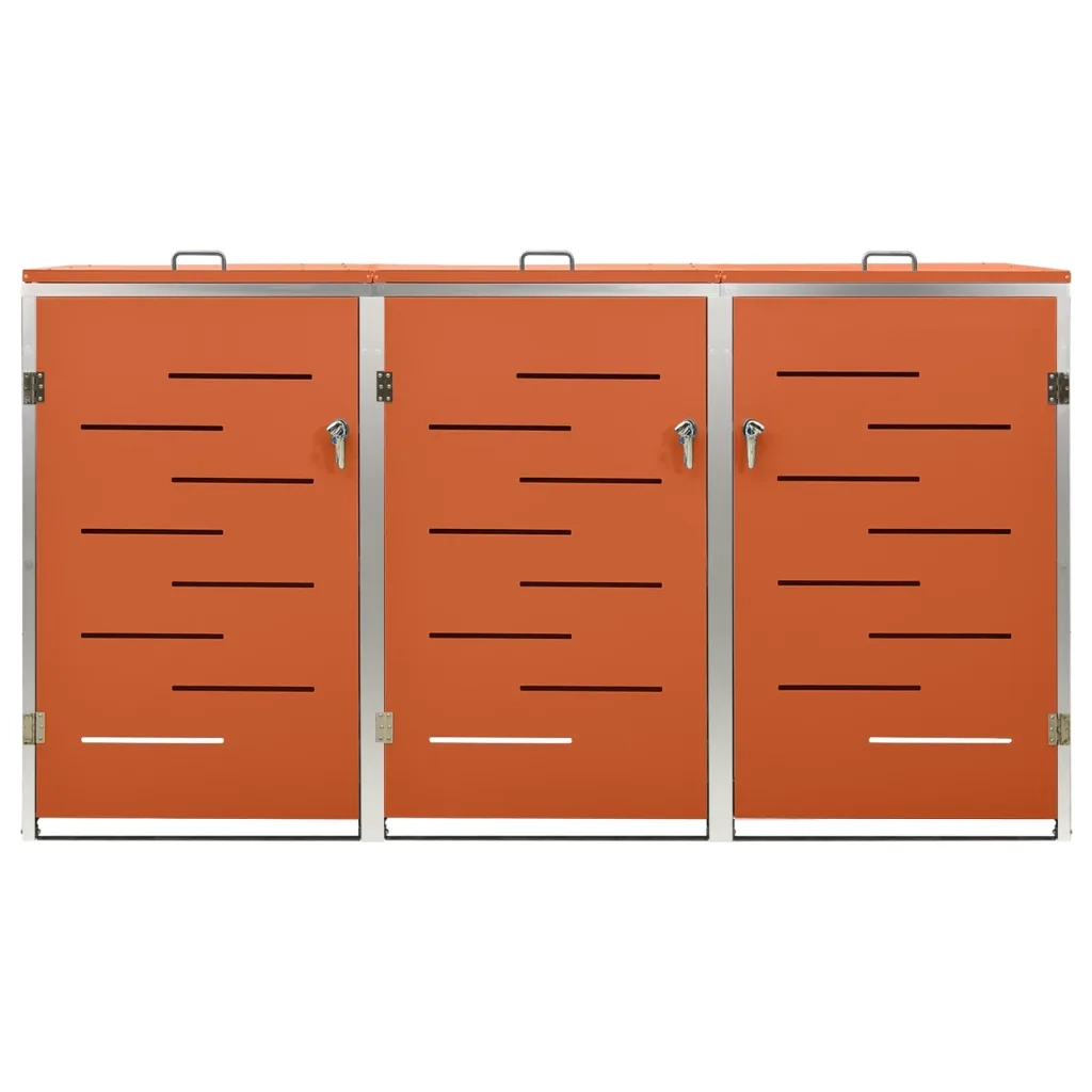 Copribidone per Spazzatura Triplo 207x77,5x115 cm in Acciaio Inox cod mxl 42738