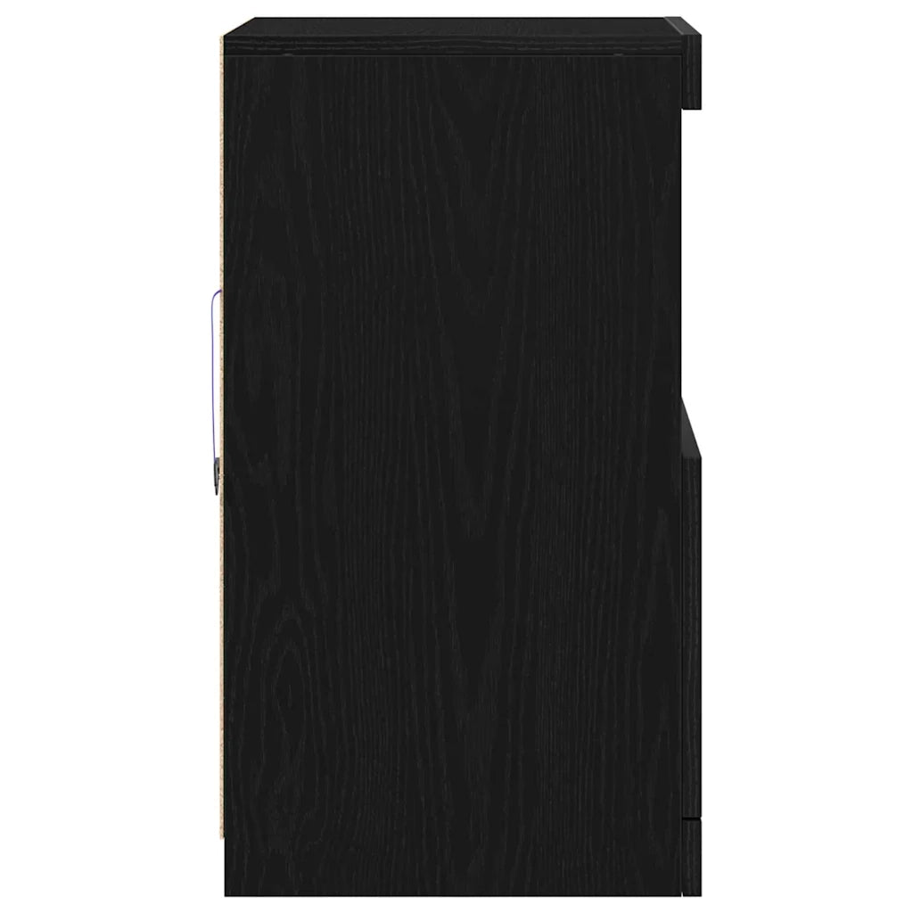 Credenza | Madia LED Rovere Nero 41 x 37 x 67 cm Legno multistrato