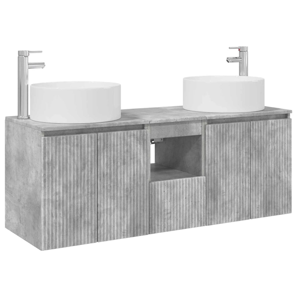 Set di Armadi da Bagno 3 pz Grigio Cemento 3405740