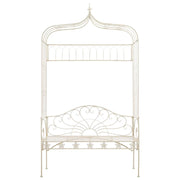 Panchina da Giardino 122 cm in Ferro Bianco Anticato 45434