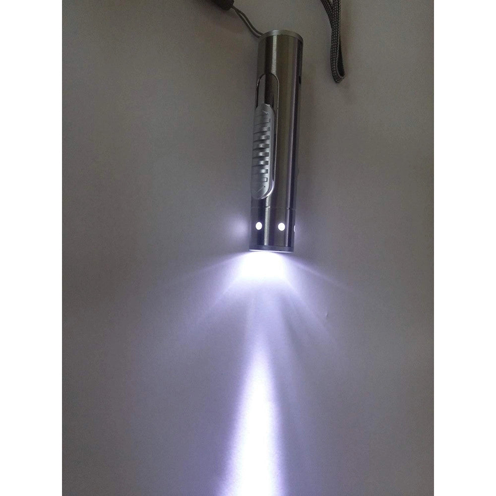 Trade Shop - 2 In 1 Torcia Led + Accendino Antivento Usb Senza Fiamma No Gas Ricaricabile -