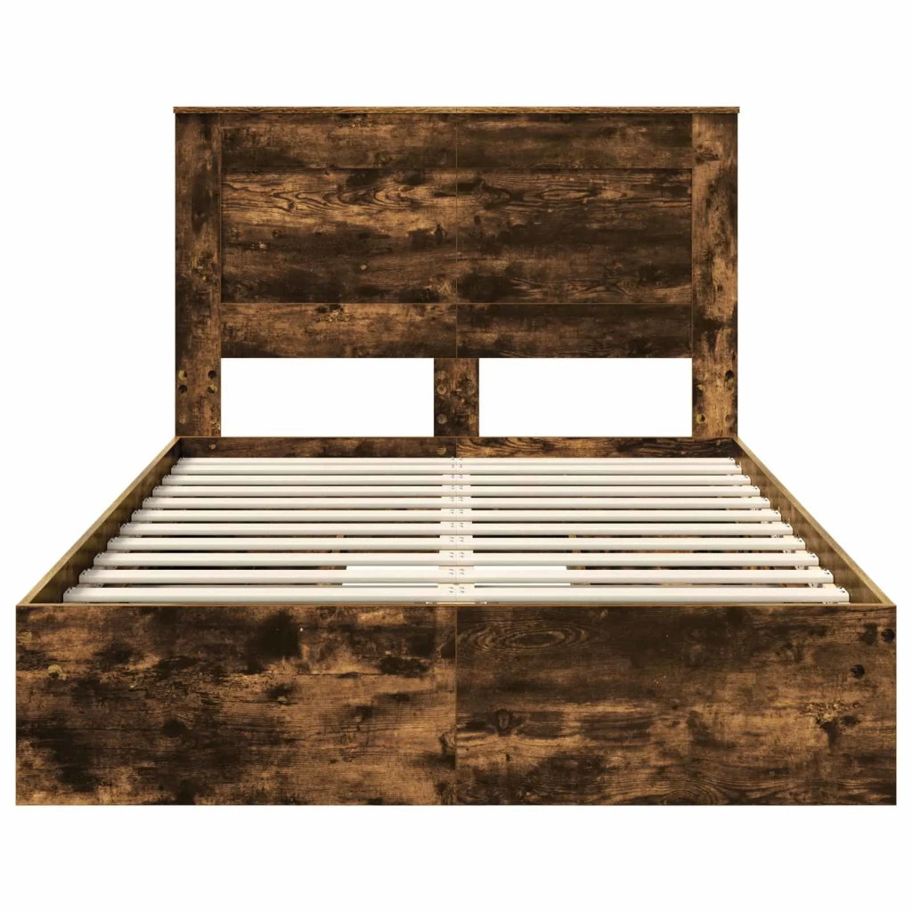 Letto con Contenitore con testiera Rovere fumé 135 x 190 cm 3410252