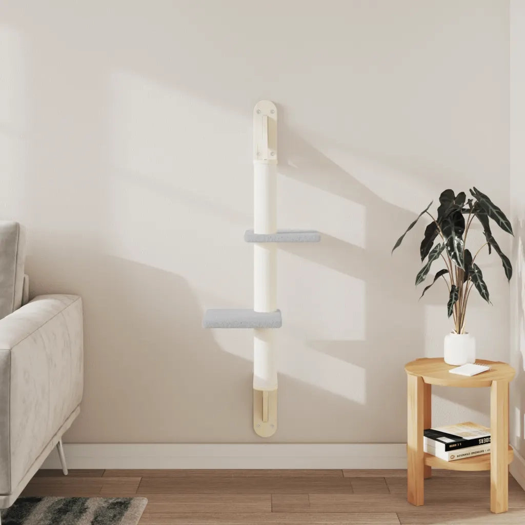 vidaXL Albero per Gatti con Tiragraffi a Parete Grigio Chiaro 108 cm