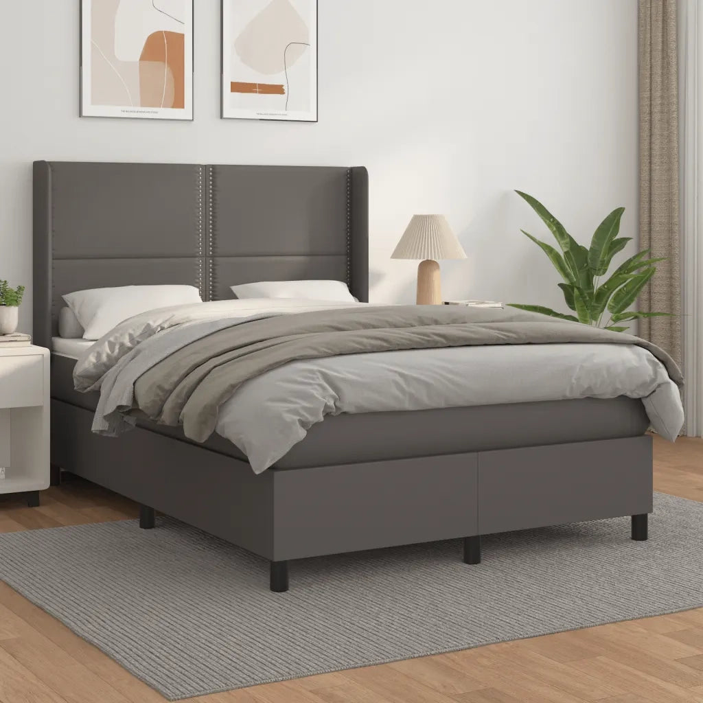 Giroletto a Molle con Materasso Grigio 140x200 cm in Similpellecod mxl 122618