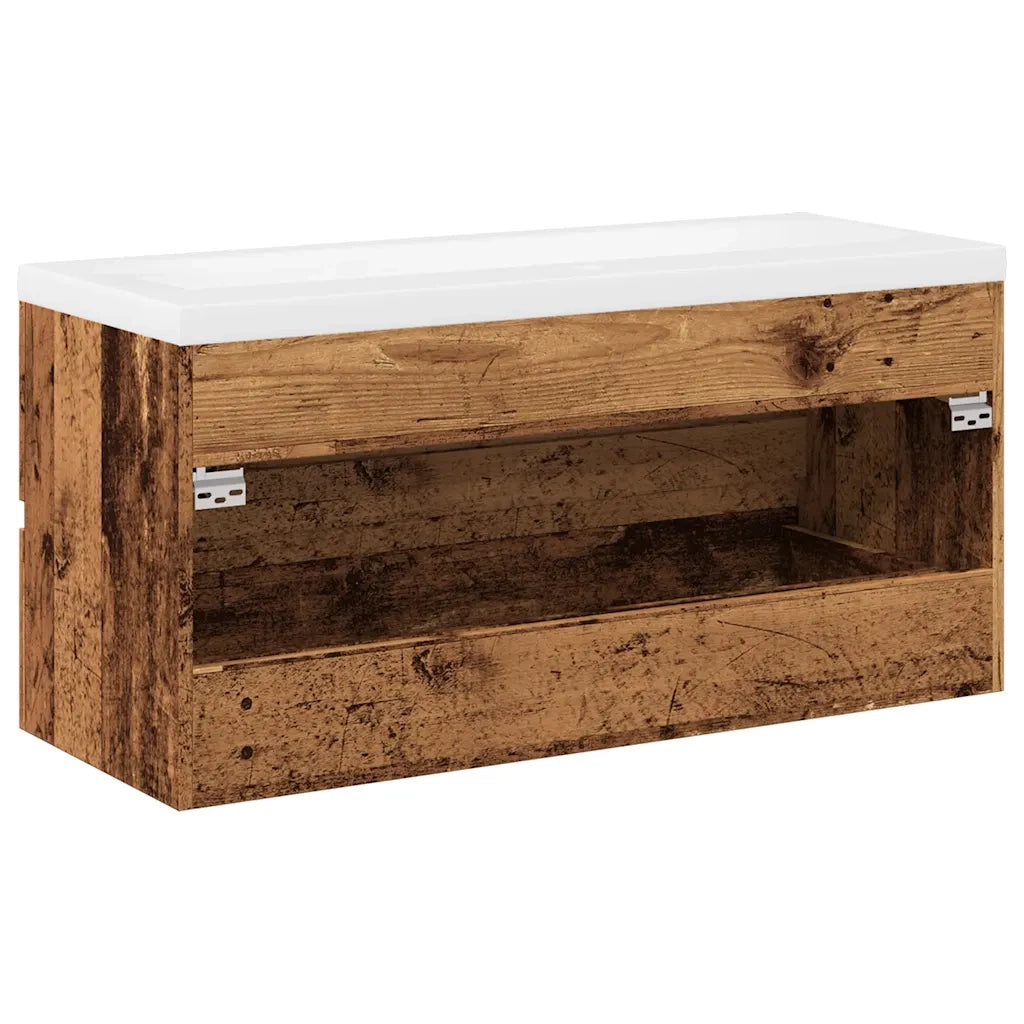 Mobile con Lavabo Integrat-Armadietto da Cucina-Lavandinoo Legno Antico 179006