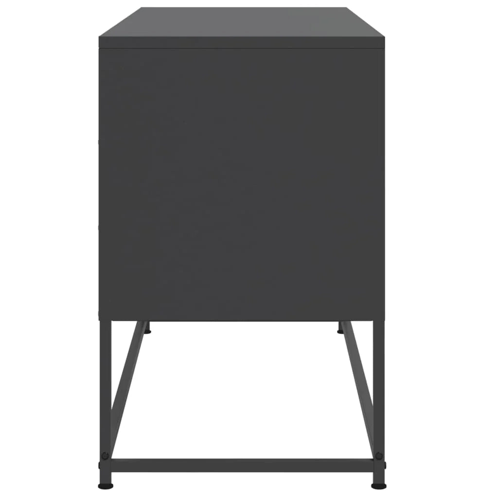 Mobile TV multimediale scaffale TV credenza mobile TV sala da pranzo soggiorno camera da letto 100,5 x 39 x 60,5 cm acciaio nero 02_0025551