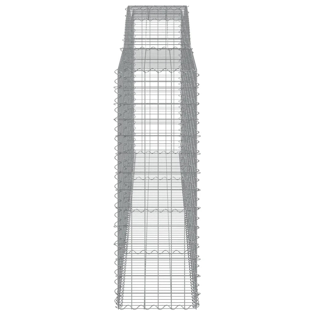Set di 2 gabbioni ad arco per recinzione gabbia o muro di contenimento 400 x 50 x 140/160 cm ferro zincato argento 02_0041404