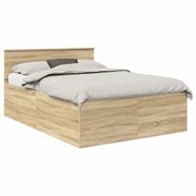 Letto matrimoniale | Letto per adulti | Struttura del letto con testiera Rovere Sonoma 150 x 200 cm