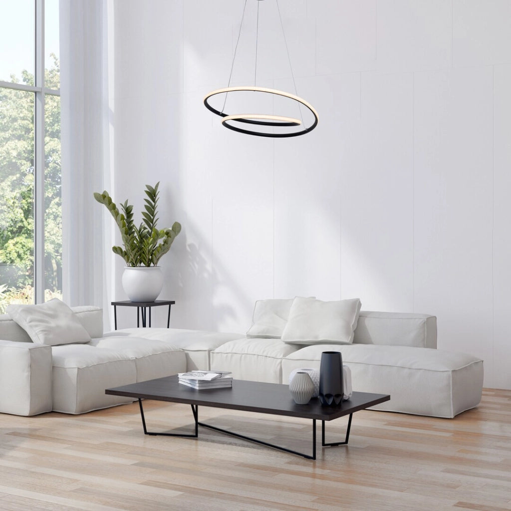 Lampadario LED Meridia 40W nero opaco 3000K Rabalux
