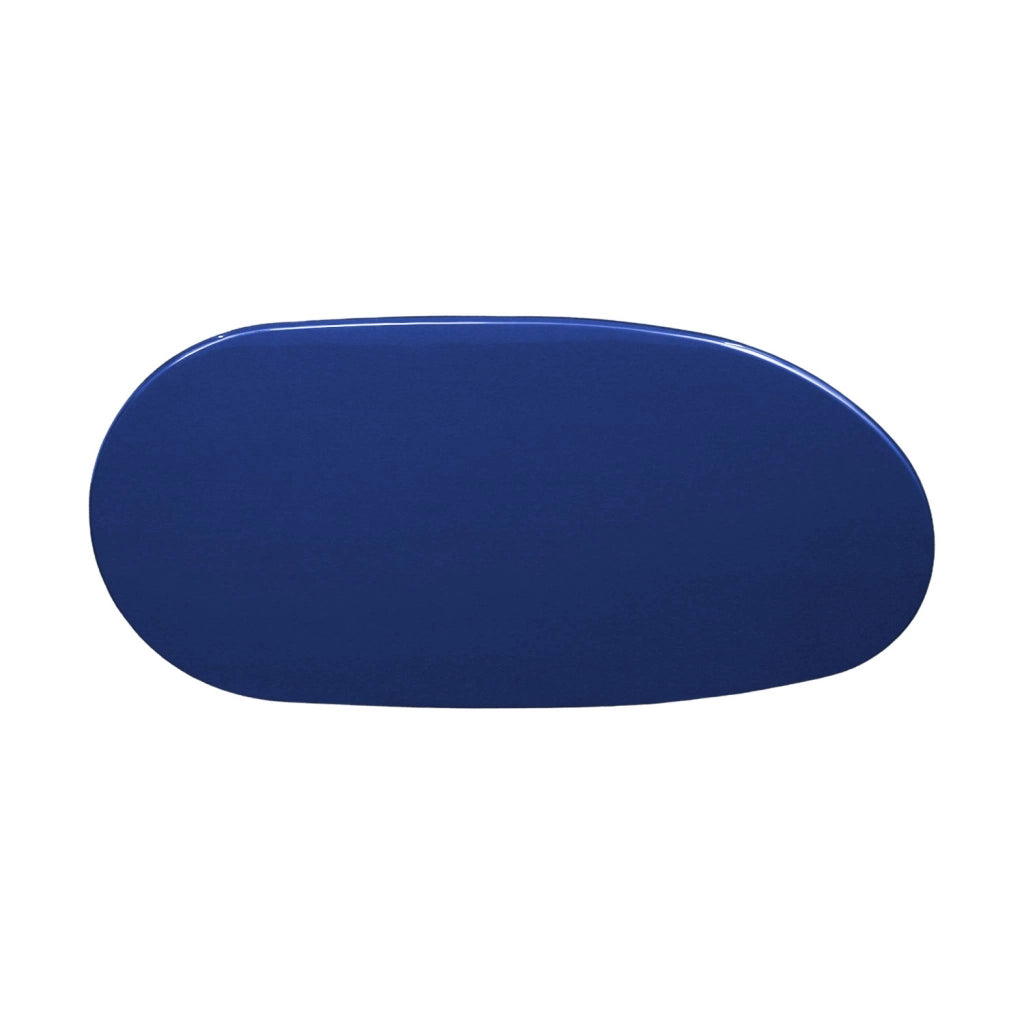 Tavolino basso ovale finitura lucida, blu