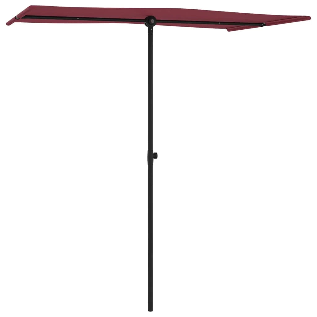 Ombrellone da esterno con palo in alluminio 180 x 130 cm bordeaux 02_0008213