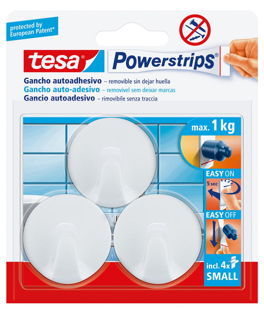 tesa powerstrips 3 ganci tondi bianchi cod:ferx.93455
