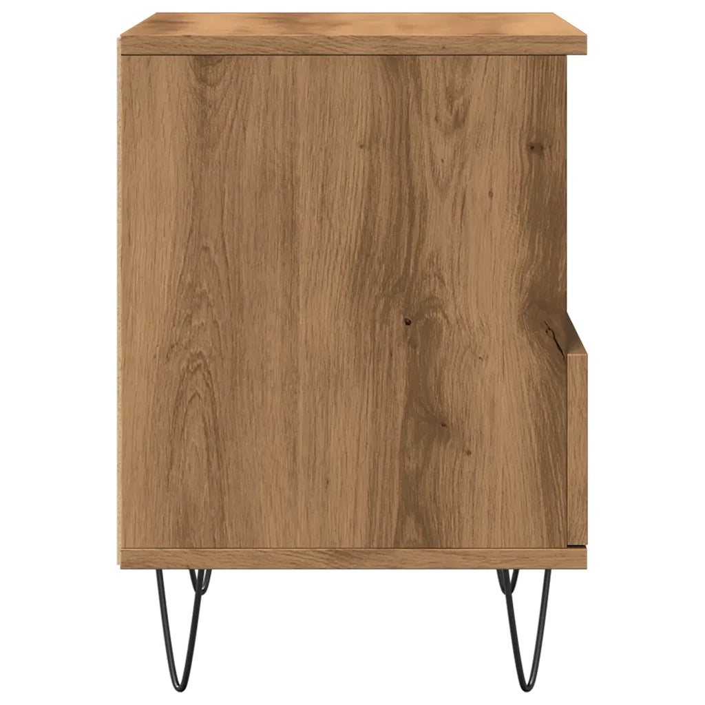 Comodino Rovere Artigianale 40x35x50 cm in Legno Multistrato