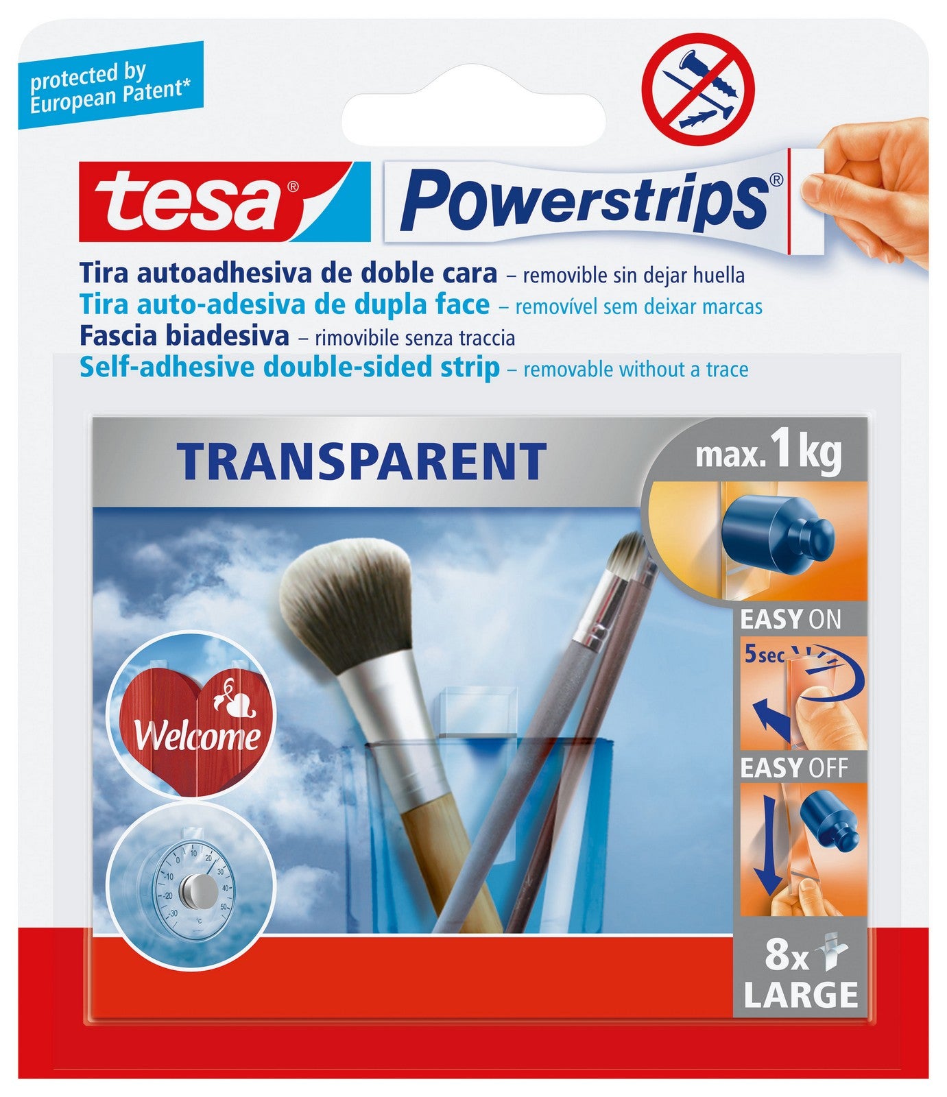 tesa powerstrips 8 strisce biadesive large cod:ferx.93456