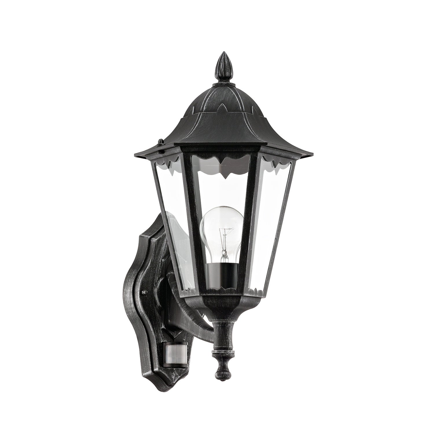Applique Esterno Verso Alto Classica Navedo Alluminio Nero 1 Luce E27 H47,5Cm