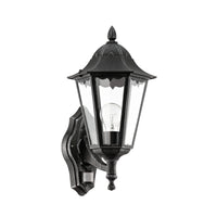 Applique Esterno Verso Alto Classica Navedo Alluminio Nero 1 Luce E27 H47,5Cm