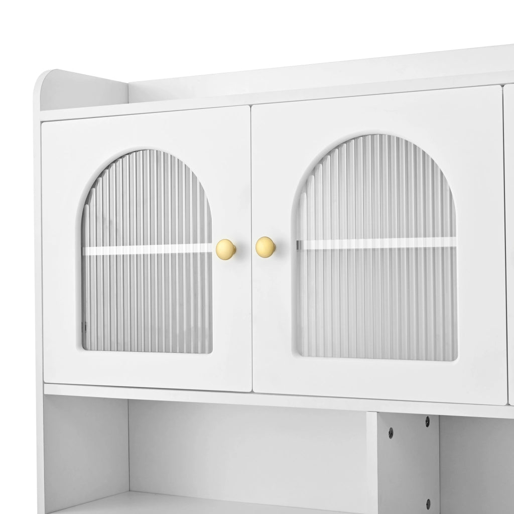Buffet da Cucina con Cassetti e Ripiani ¨C MINIMAL ¨C Bianco, Legno Massello
