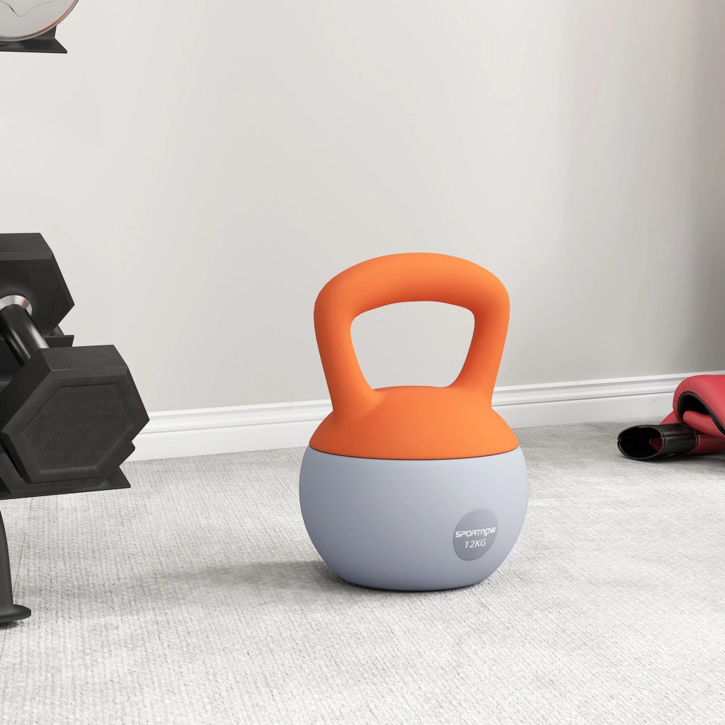 Kettlebell 12 kg Pesa Rusa ¨C zephmum ¨C 21x21x30 cm Arancione e Grigio