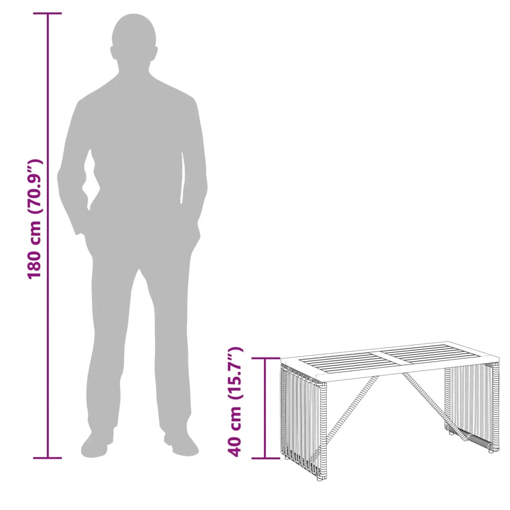 Tavolo da Esterno Nero e Marrone 80 x 40 x 40 cm polyrattan