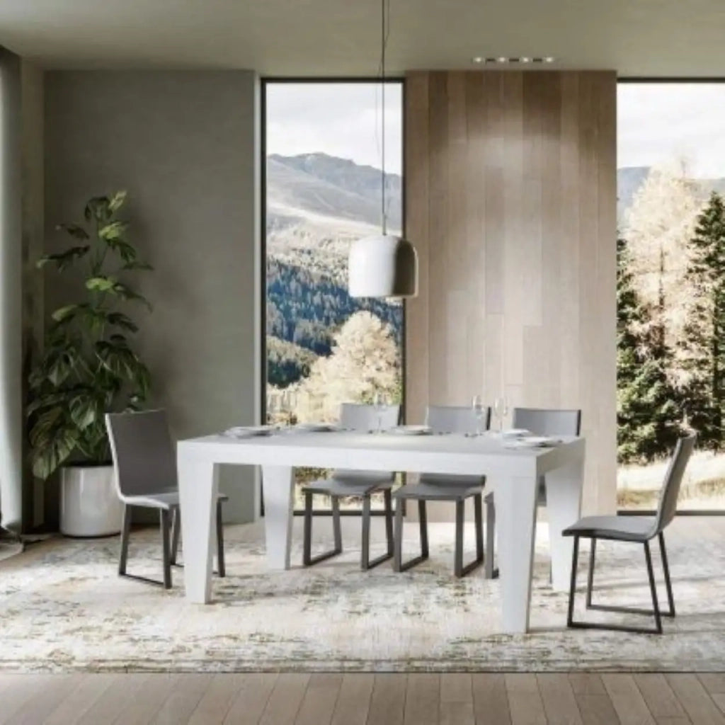 Tavolo allungabile 160/420x90 cm Spimbo colore bianco frassino