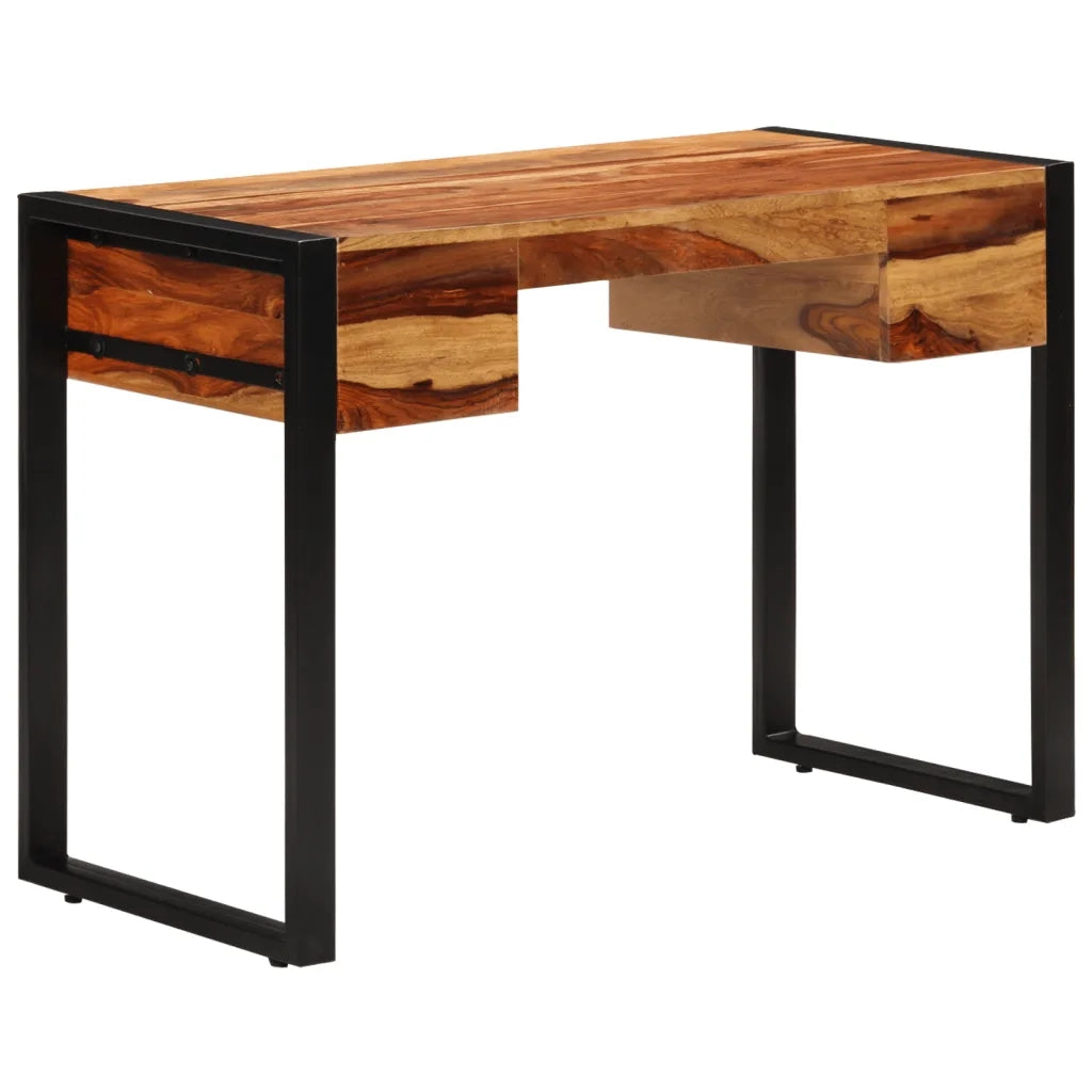 Scrivania con 2 Cassetti 110x50x77cm Legno Massello di Acacia 247401