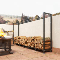 Legnaia Regolabile 235x31x116 cm con Telo Impermeabile e Catene in Acciaio Nero