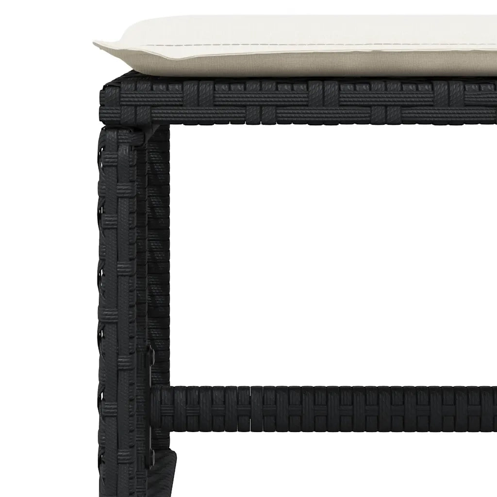 vidaXL Sgabelli da Giardino con Cuscini 4pz Neri 41x41x36cm Polyrattan