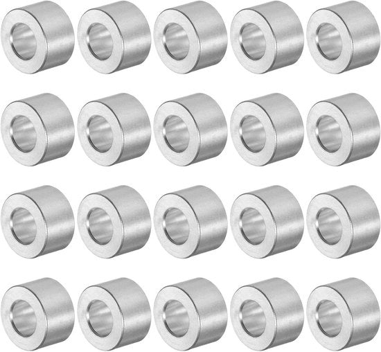 20 pezzi di supporti di alluminio con foro di 5 mm, diametro esterno di 10 mm, lunghezza di 1/4 pollice - bus di allunaggio rotondo per viti M5, bulloni e barre